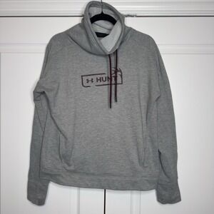 Under Armour Hunt Sweatshirt‎ Womens Tech Large Gray Fleece Pullover Hunting